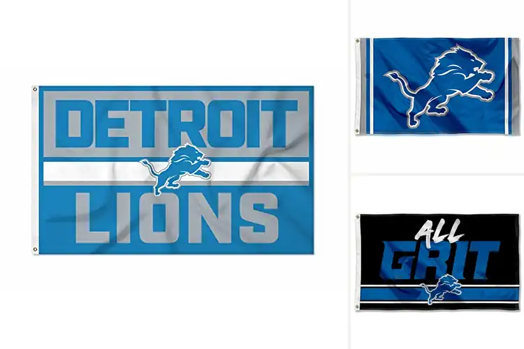 Detailed view of Best Detroit Lions Polyester Flags