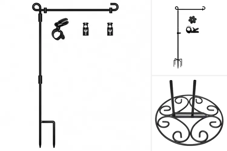 Detailed view of Best Garden Flag Stand Compatible Flag