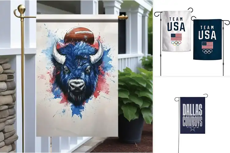 Detailed view of Best Team Spirit Garden Flags